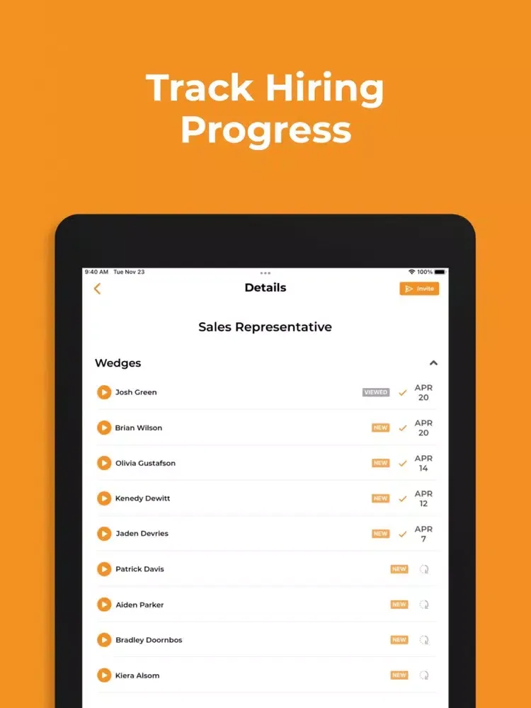 Wedge Hire iPad  스크린샷