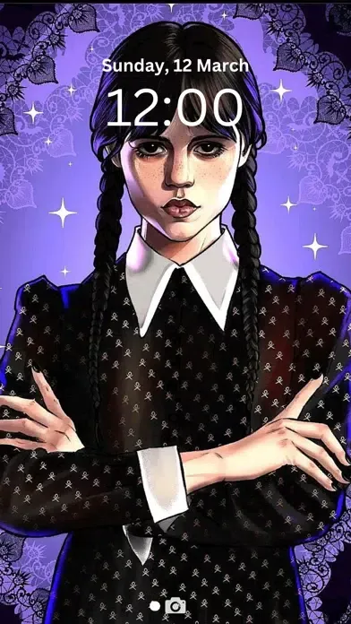 Zrzuty ekranu Wednesday Addams Wallpaper 4k