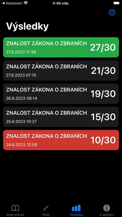 Tangkapan skrin Zbrojní průkaz