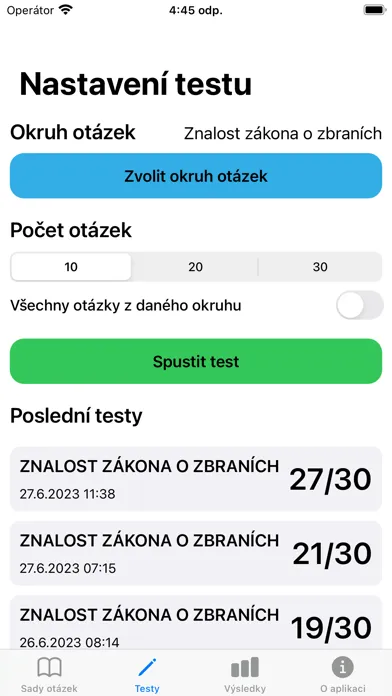 Tangkapan skrin Zbrojní průkaz