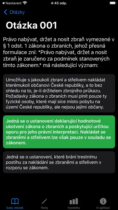 Tangkapan skrin Zbrojní průkaz