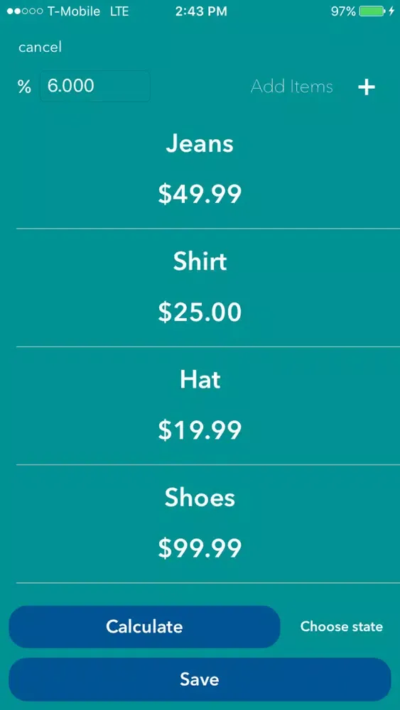 Sales Tax Calculator - Shopping Checkout, Tax应用截图