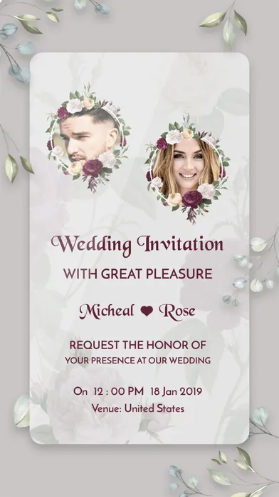 Digital Invitation Card Maker سکرین شاٹس