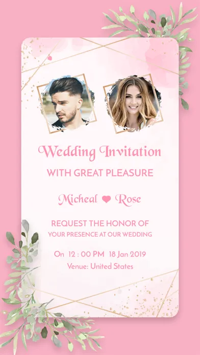 Digital Invitation Card Maker سکرین شاٹس