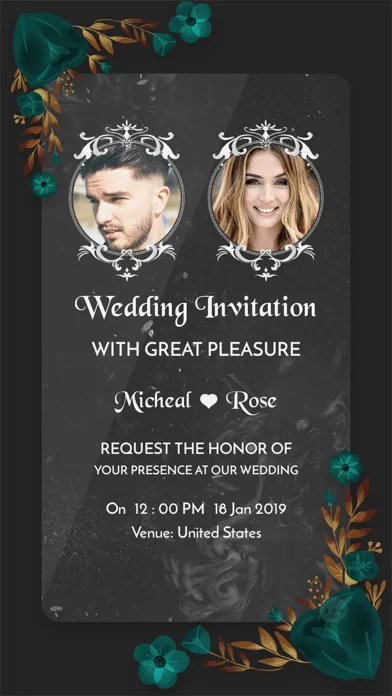 Digital Invitation Card Maker سکرین شاٹس