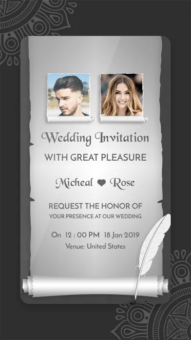 Digital Invitation Card Maker سکرین شاٹس