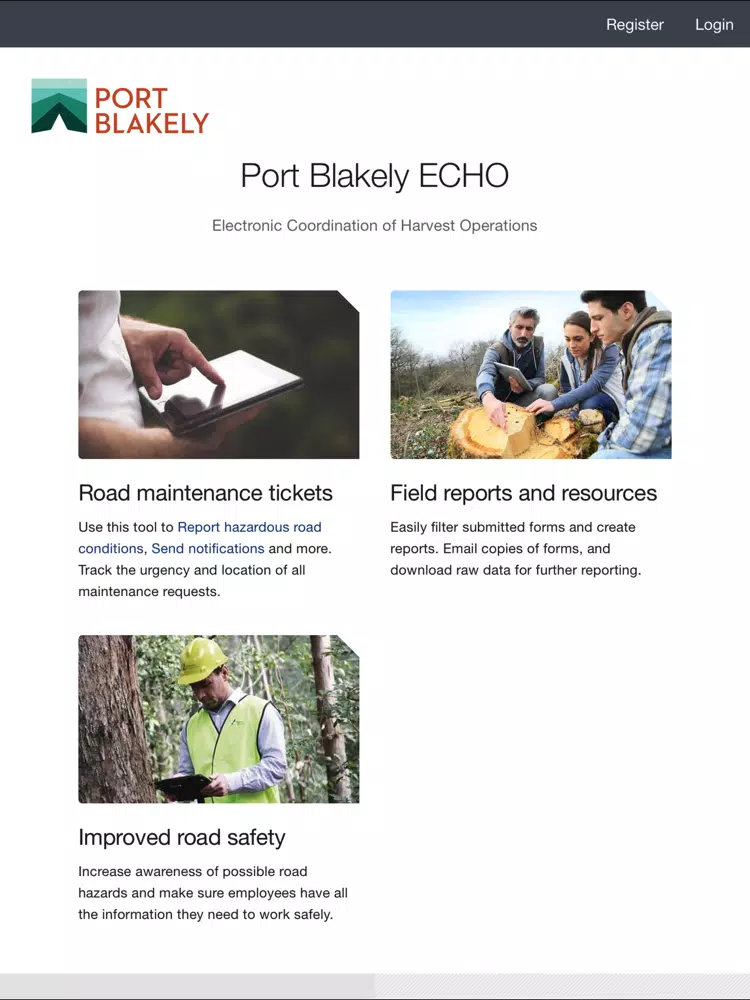 Screenshot di Port Blakely ECHO iPad 