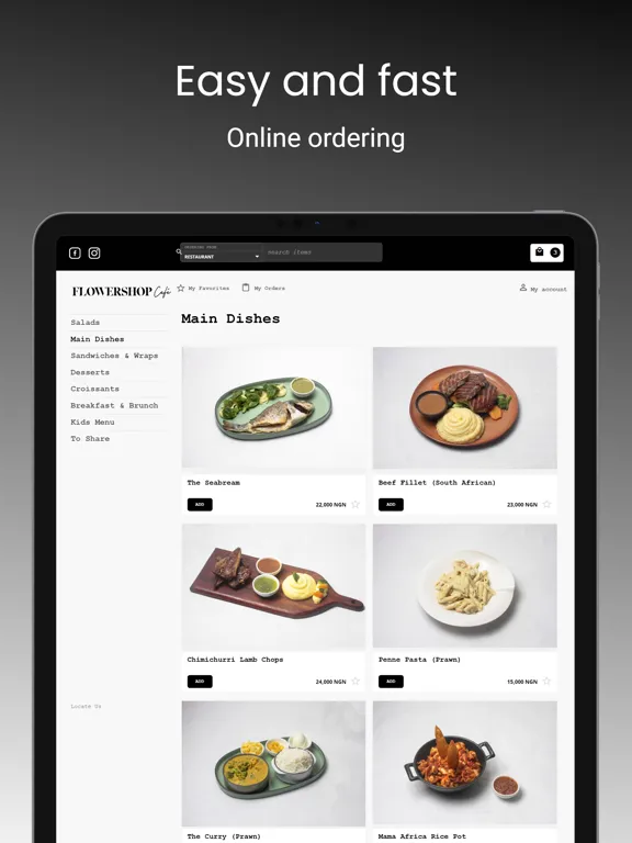 FlowerShop Café iPad  Ekran Görüntüleri