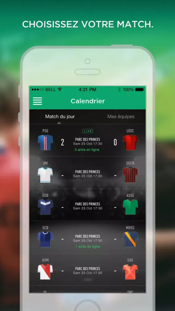 WeFan, Messagerie foot des fans en live. Screenshots