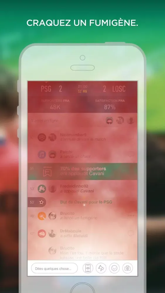 WeFan, Messagerie foot des fans en live. Screenshots