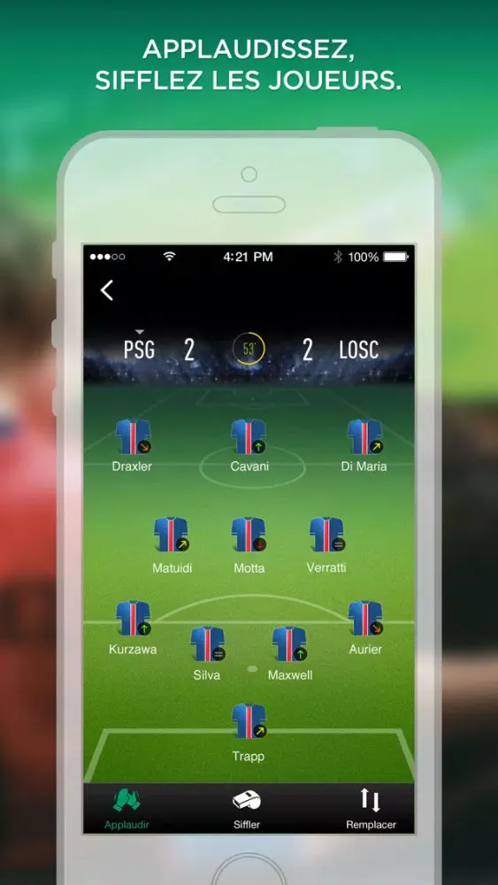WeFan, Messagerie foot des fans en live. Screenshots
