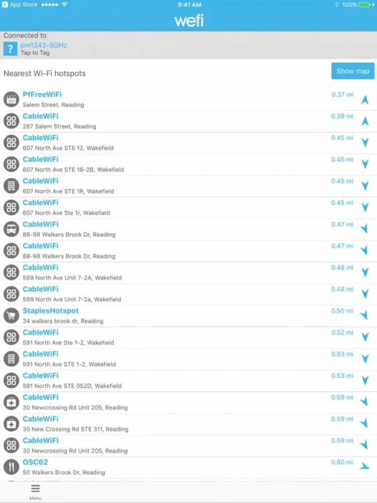 Tangkapan skrin WeFi Pro iPad 