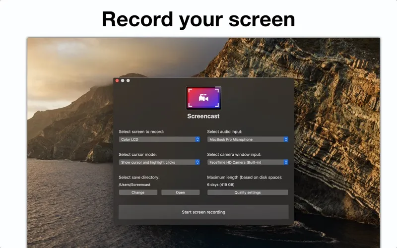 Screenshot di Screencast – Screen Recorder