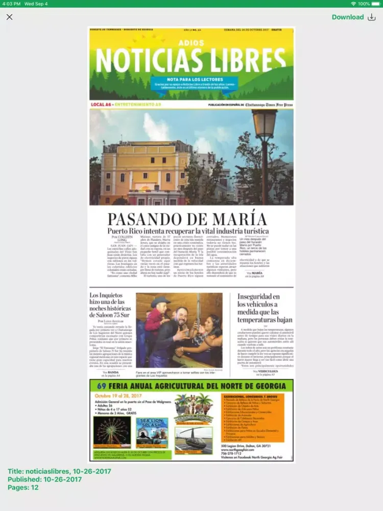 ภาพหน้าจอของ Noticias Libres iPad 