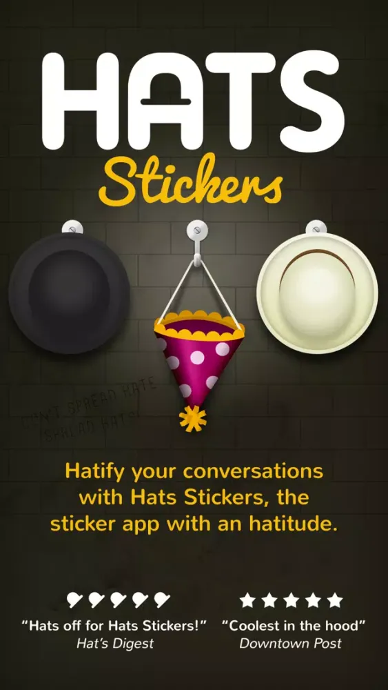 Hats stickers سکرین شاٹس
