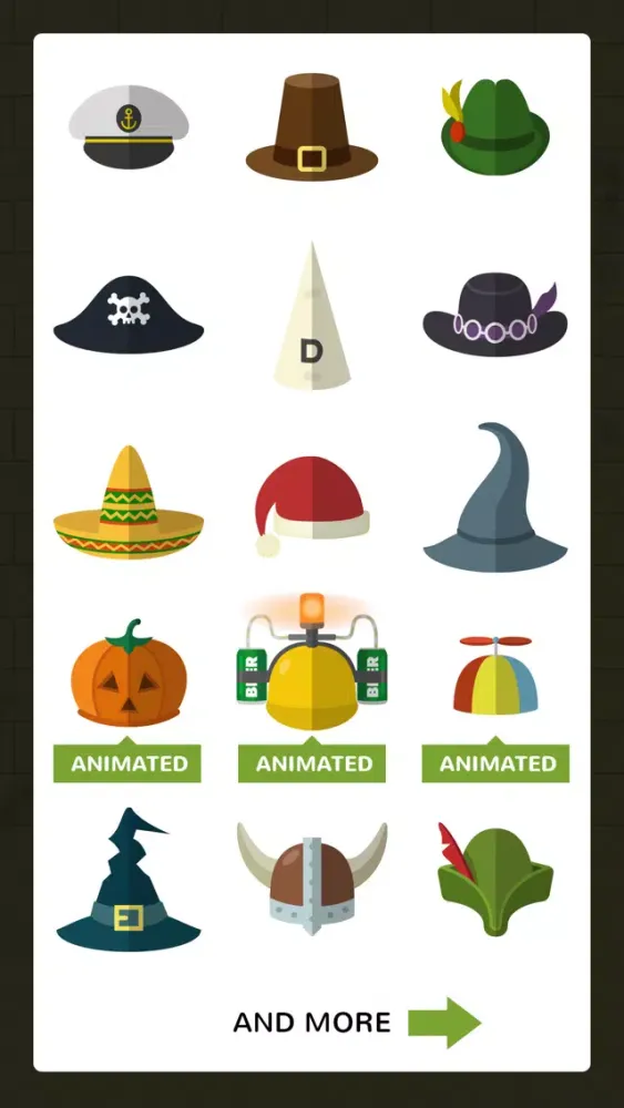 Hats stickers سکرین شاٹس