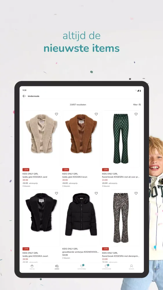 Tangkapan skrin kleertjes.com
