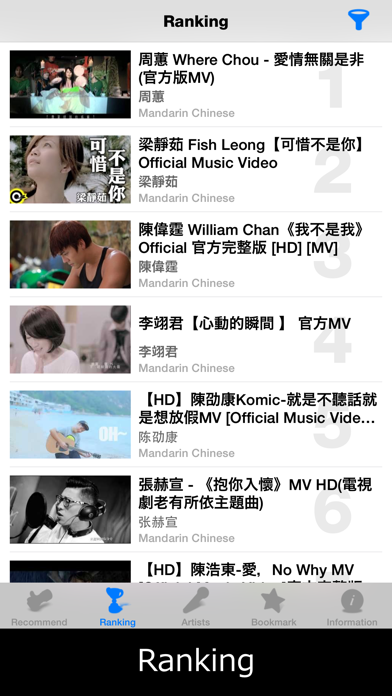C-pop Tuber - C-pop Music Videos for YouTube スクリーンショット