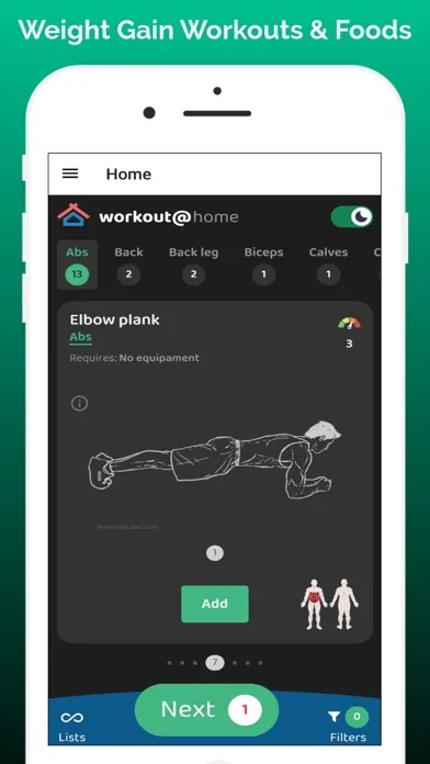 Zrzuty ekranu Weight Gain Workouts & Foods