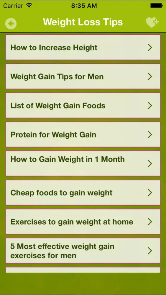Captures d'écran de Weight & Height Gain Tips For Men, Women Teenagers