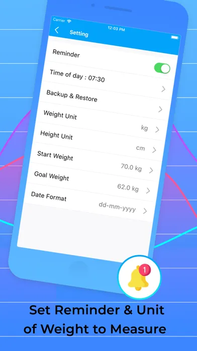 Weight Tracker for Weight Loss سکرین شاٹس