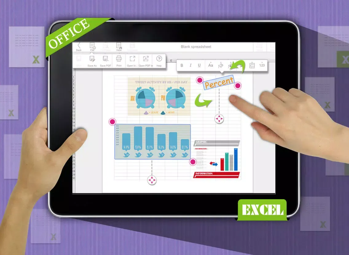 Capturas de tela do Office PDF Productivity - for Mobile Microsoft Office 365 Word, Excel, PowerPoint & Quickoffice edition iPad 