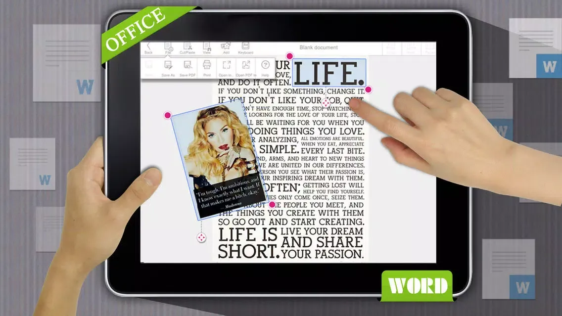 Capturas de tela do Office PDF Productivity - for Mobile Microsoft Office 365 Word, Excel, PowerPoint & Quickoffice edition