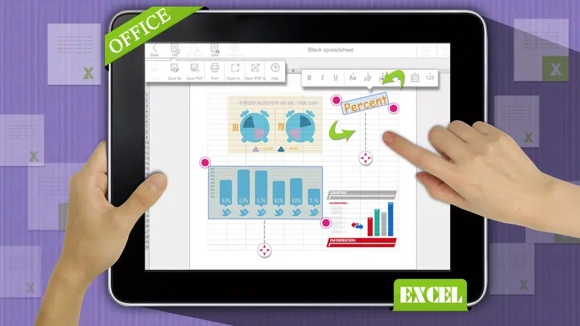 Capturas de tela do Office PDF Productivity - for Mobile Microsoft Office 365 Word, Excel, PowerPoint & Quickoffice edition