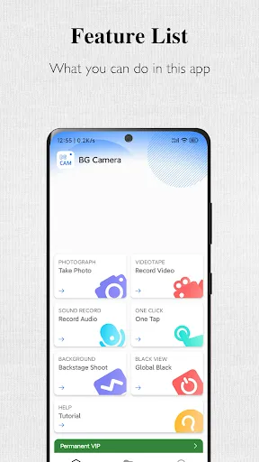 Zrzuty ekranu Background Camera ~ Very Safe