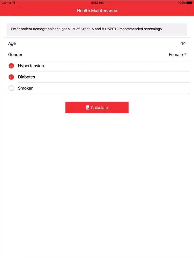 Скриншоты Health Maintenance iPad 