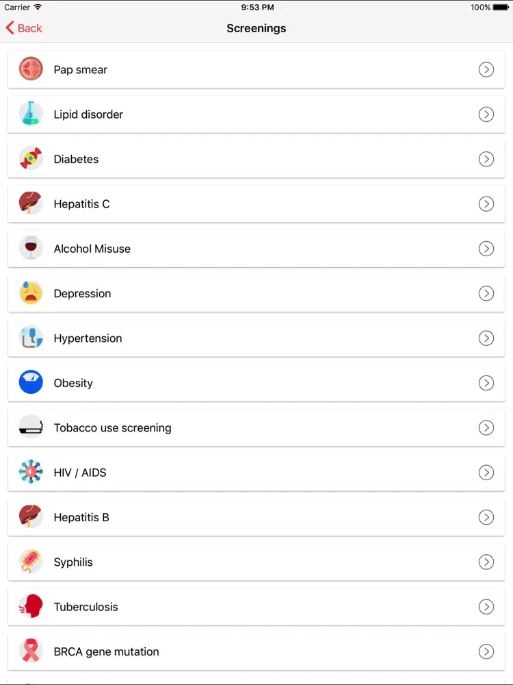 Скриншоты Health Maintenance iPad 