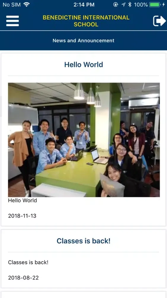 Ảnh chụp màn hình của Benedictine International