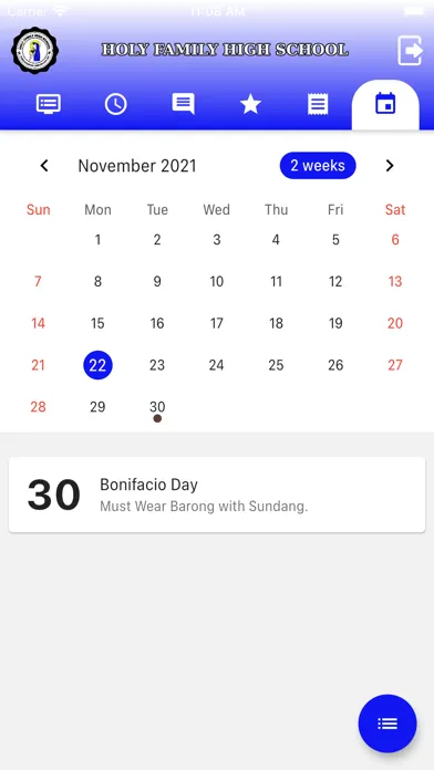 Tangkapan layar HFHS Mobile App