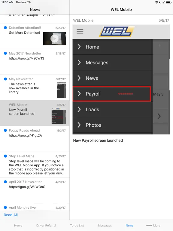 WEL Mobile iPad  स्क्रीनशॉट