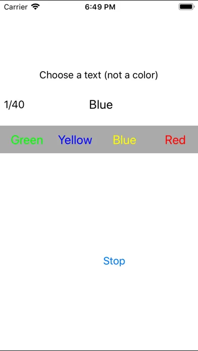 Stroop Test J Screenshots