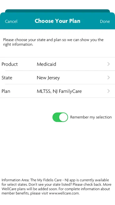Ảnh chụp màn hình của My Fidelis Care - NJ