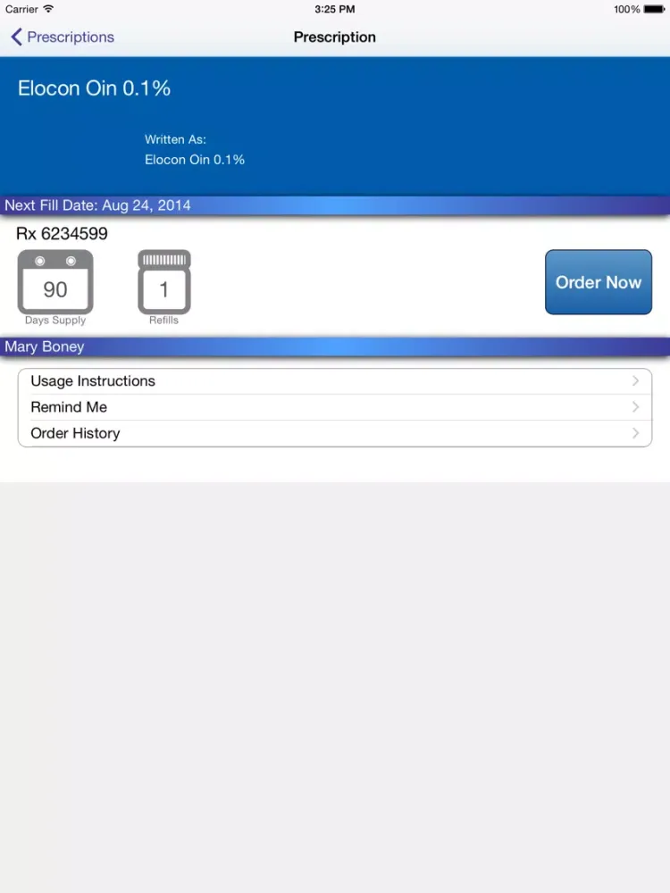WellDyneRx Mobile Mail Order iPad  Screenshots