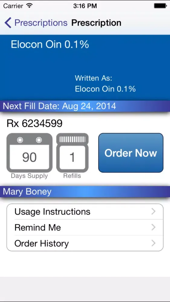 WellDyneRx Mobile Mail Order Screenshots