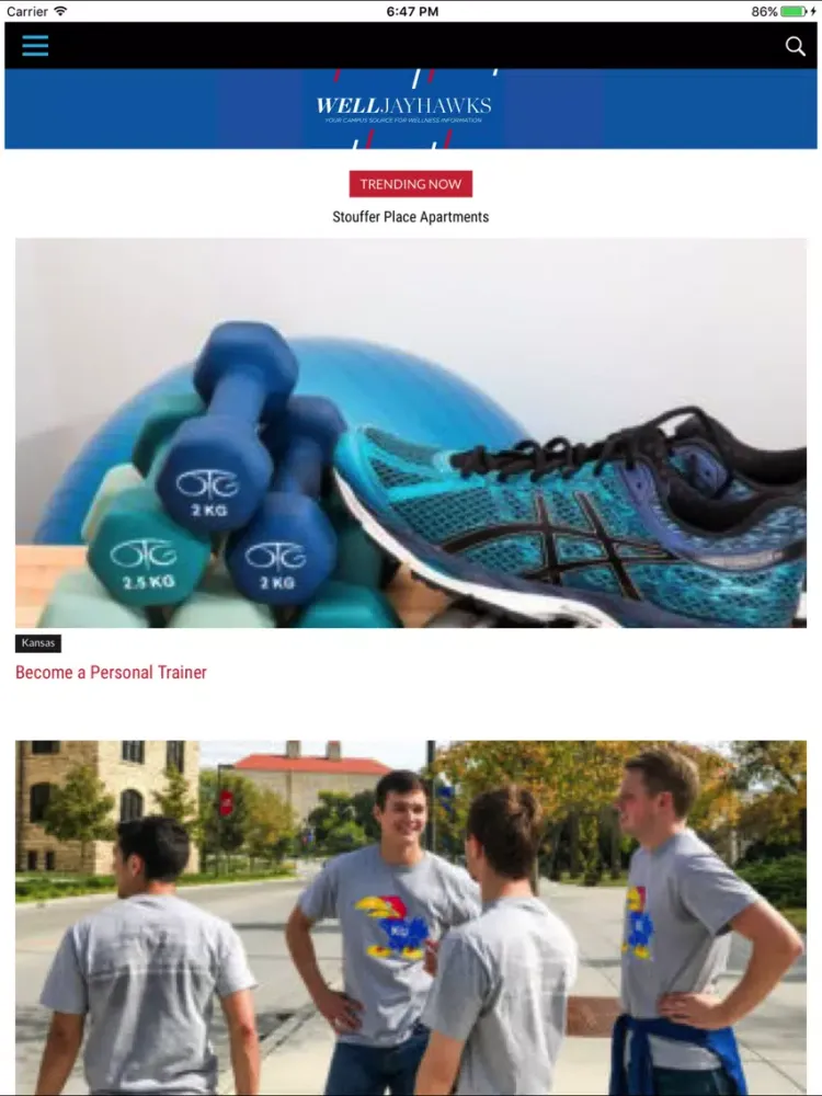 WellJayhawks iPad  Screenshots