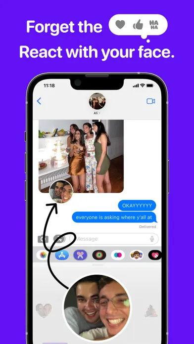 ภาพหน้าจอของ Cutouts: React With Your Face