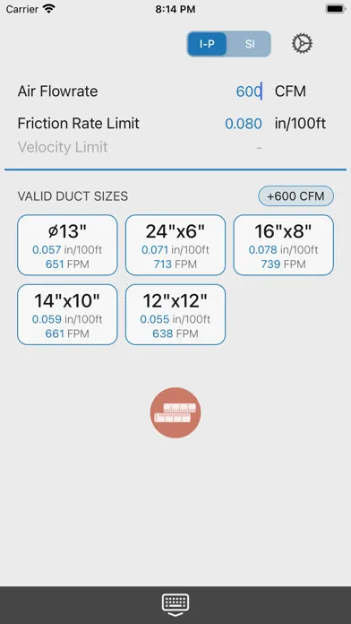 تصاویر Ductulator Duct Sizing