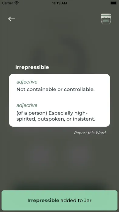 Tangkapan skrin Word Jar - Vocabulary
