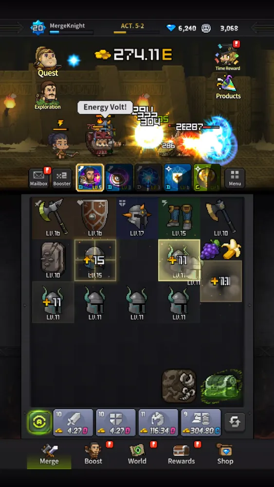ภาพหน้าจอของ Dungeon and Merge : Idle RPG