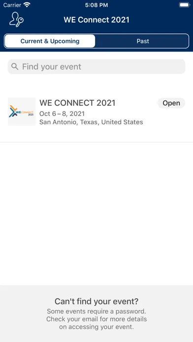 Capturas de tela do WE Connect 2021