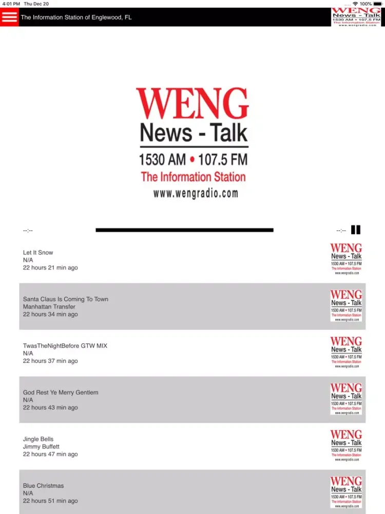 Zrzuty ekranu News/Talk WENG iPad 