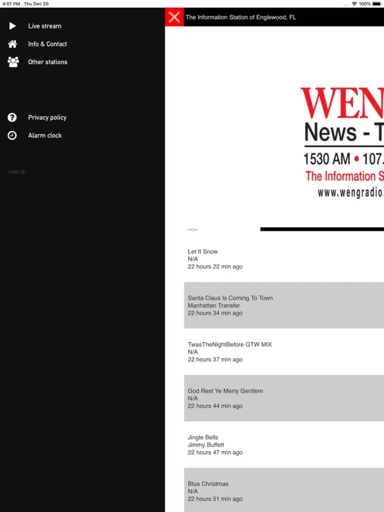 Zrzuty ekranu News/Talk WENG iPad 