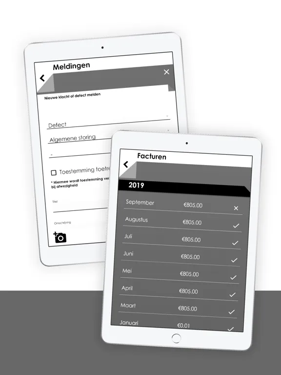 Tenant-app Dormin iPad  스크린샷