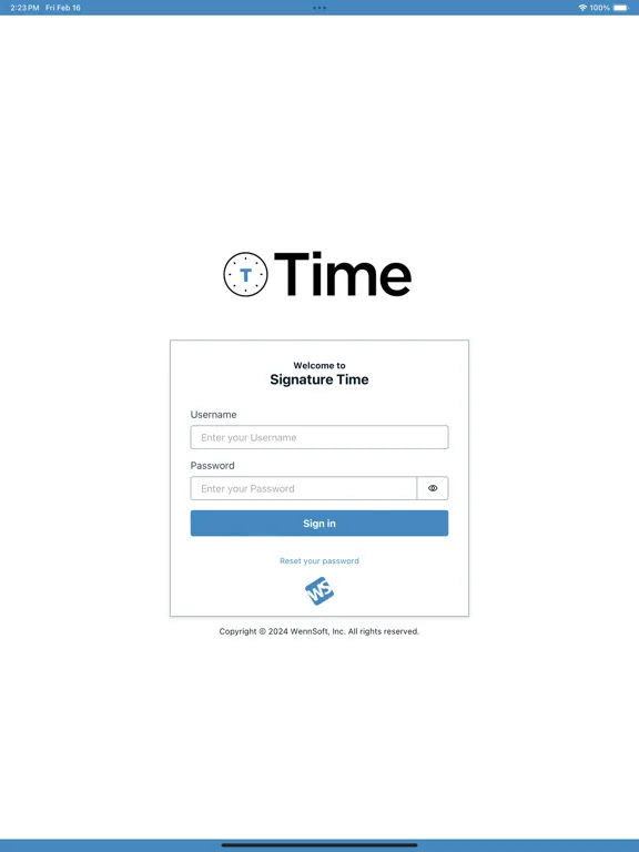 Tangkapan layar Signature Time iPad 