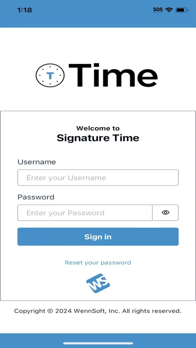 Tangkapan layar Signature Time