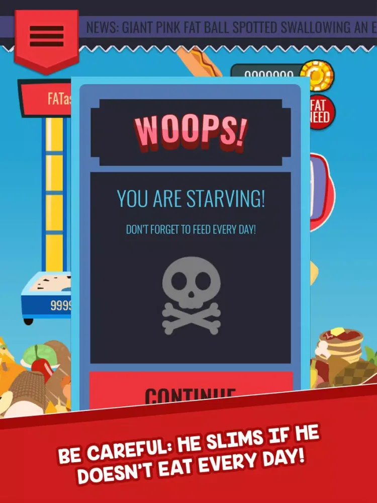 Capturas de tela do Feed The Fat Guy iPad 